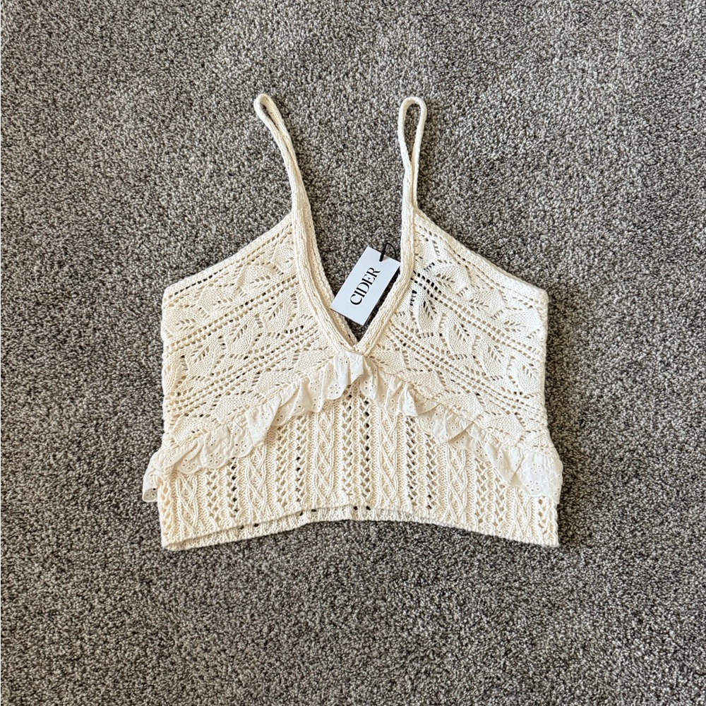 Cider Cream Lace Crochet Camisole